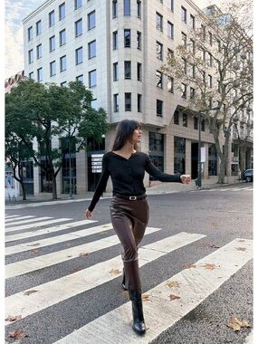 Faux Leather Midi Skirt